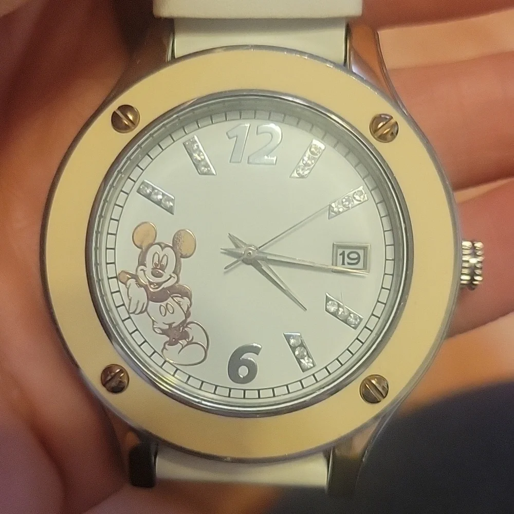 Mickey Mouse Parks Cram‎ Color Vintage Watch with Enamel Detail EUC